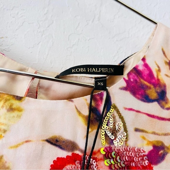 Kobi Halperin $428 Luxury Embellished Sequin Embroidered Hailee Blouse NWT XS - Picture 7 of 16